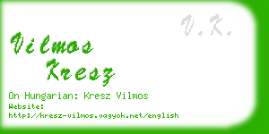 vilmos kresz business card